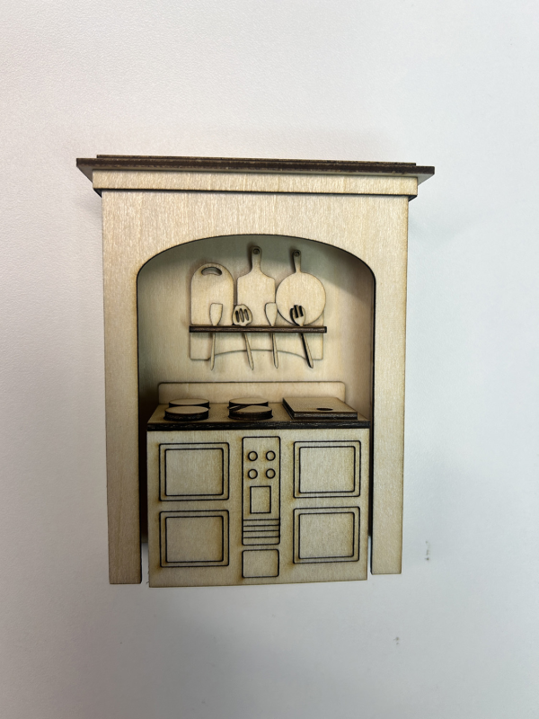 Vintage Cooks Stove (Unscored) 1:12 Full Scale Kit