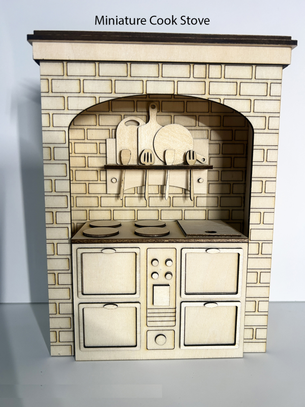 Vintage Cooks Stove Kit (Scored) 1:24 Half Scale
